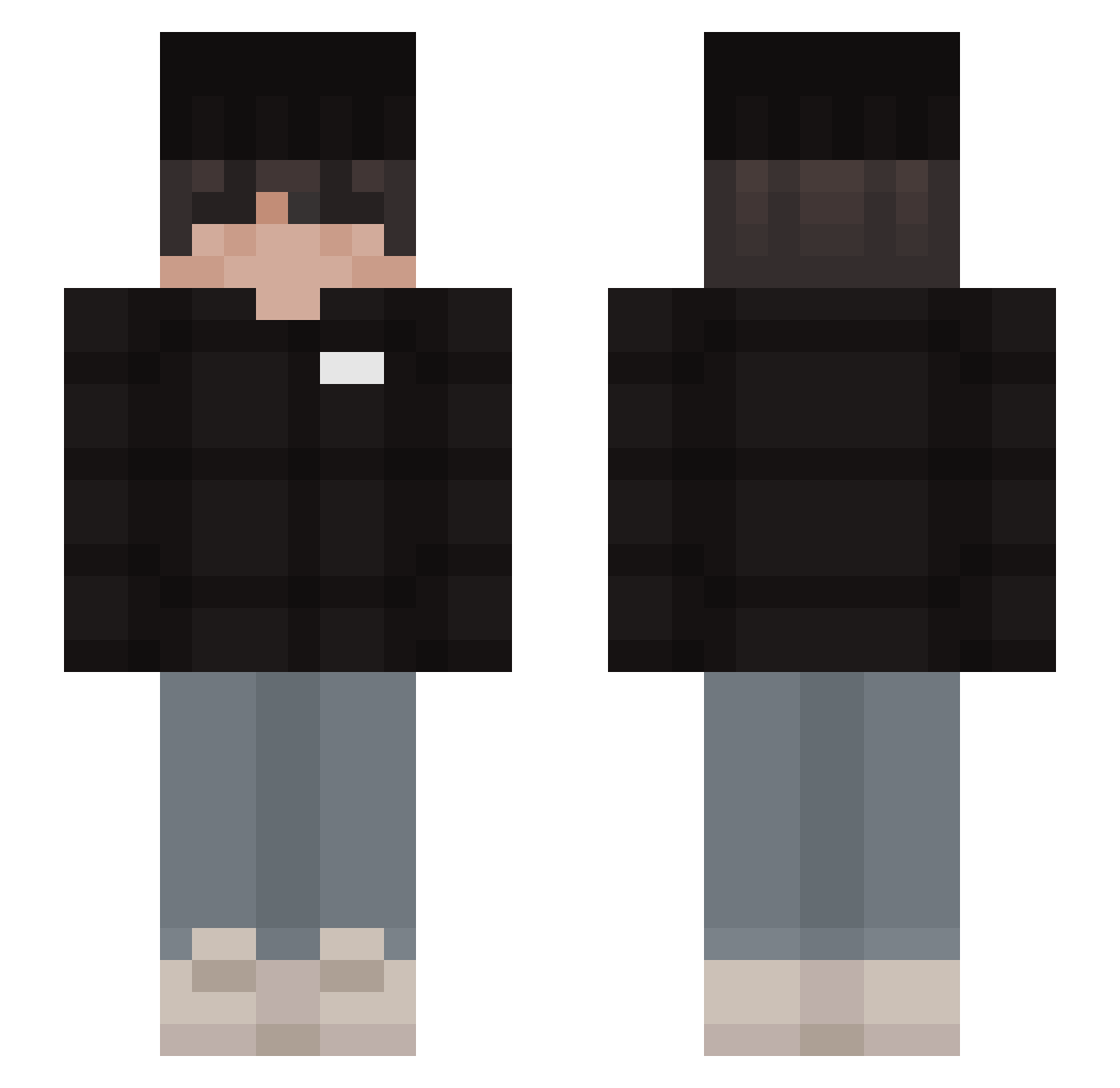 xTymbaark Minecraft skin, front and back view