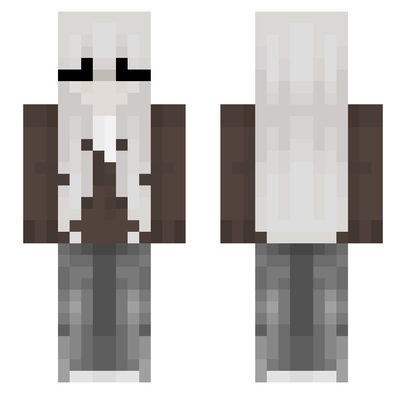 Swalit Minecraft skin, front and back view