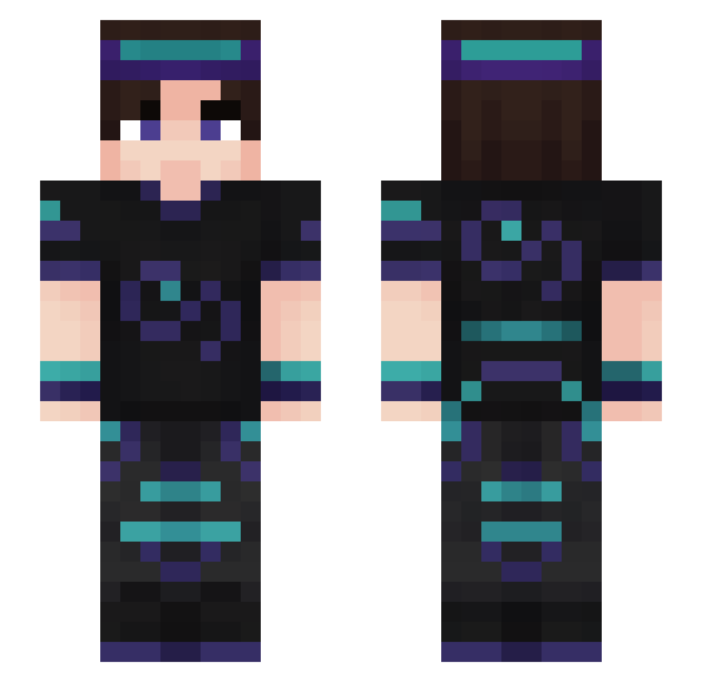 NotLucYt Minecraft skin, front and back view