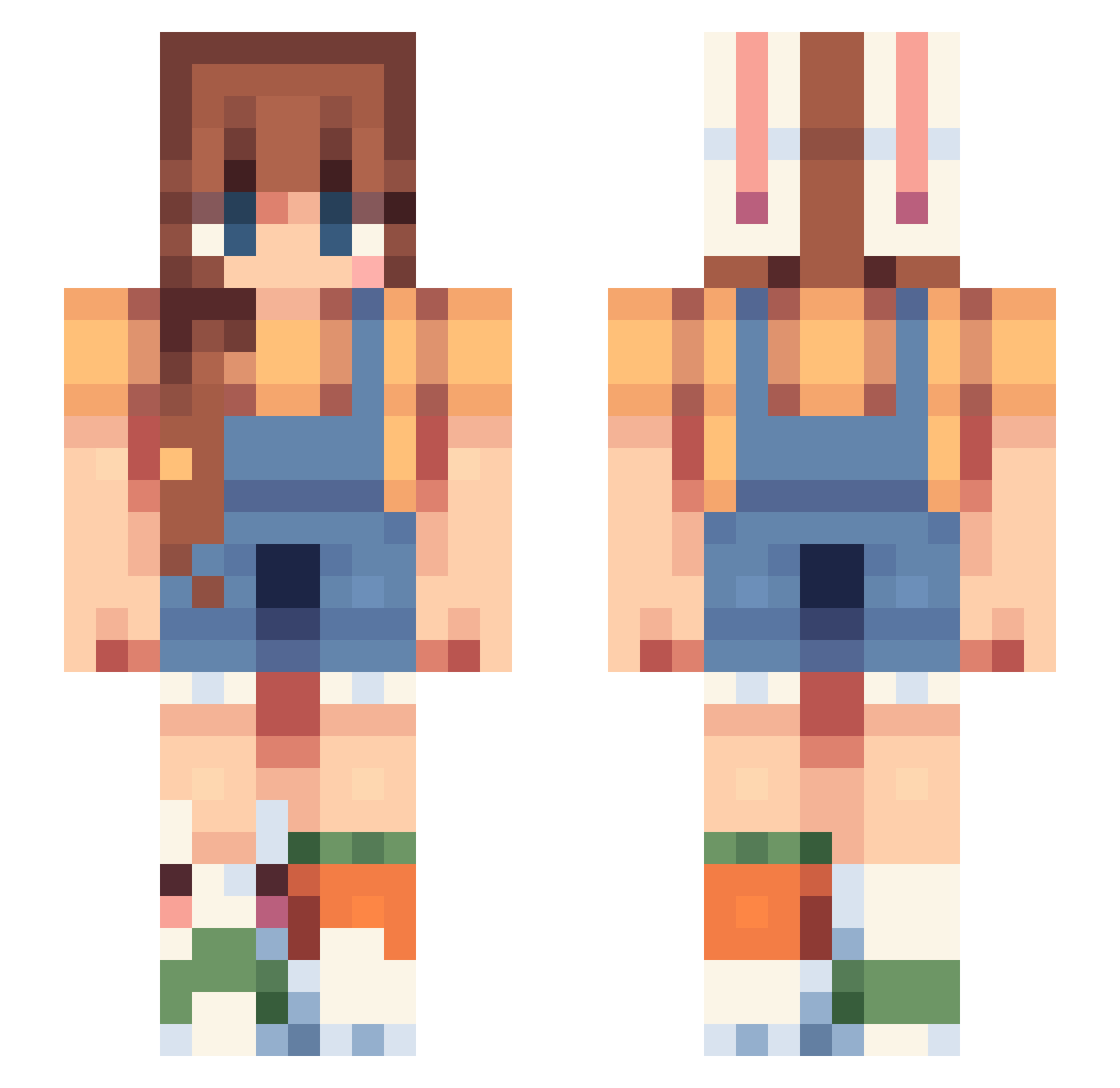 OGBubbl3s Minecraft skin, front and back view