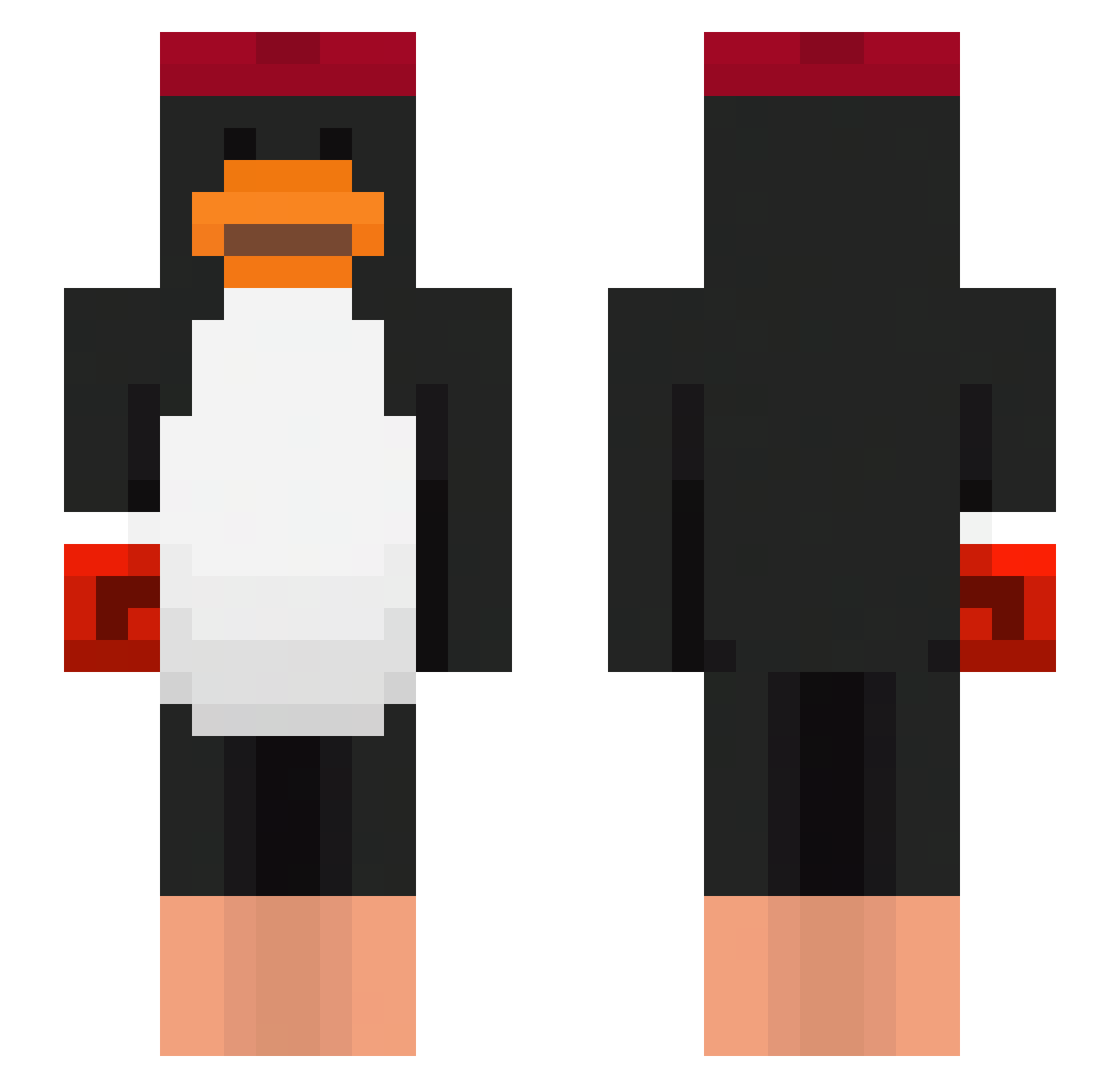 Beijinho Minecraft skin, front and back view