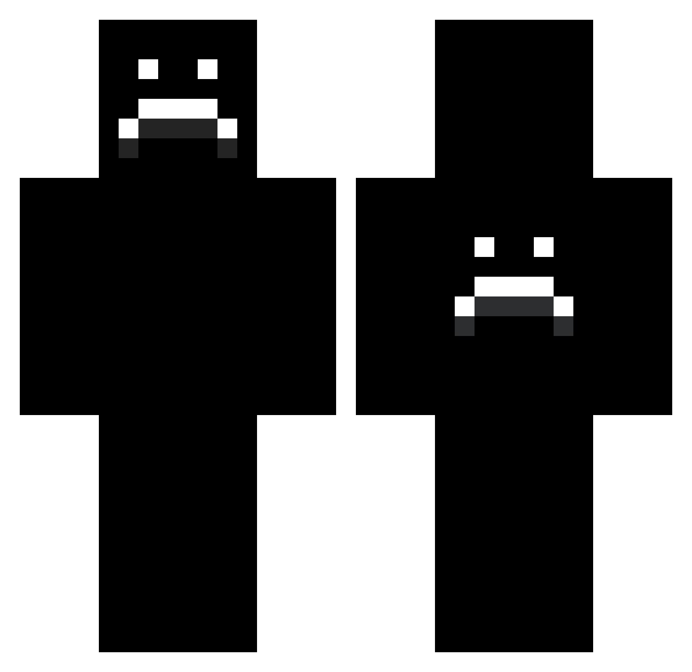 pouter Minecraft skin, front and back view