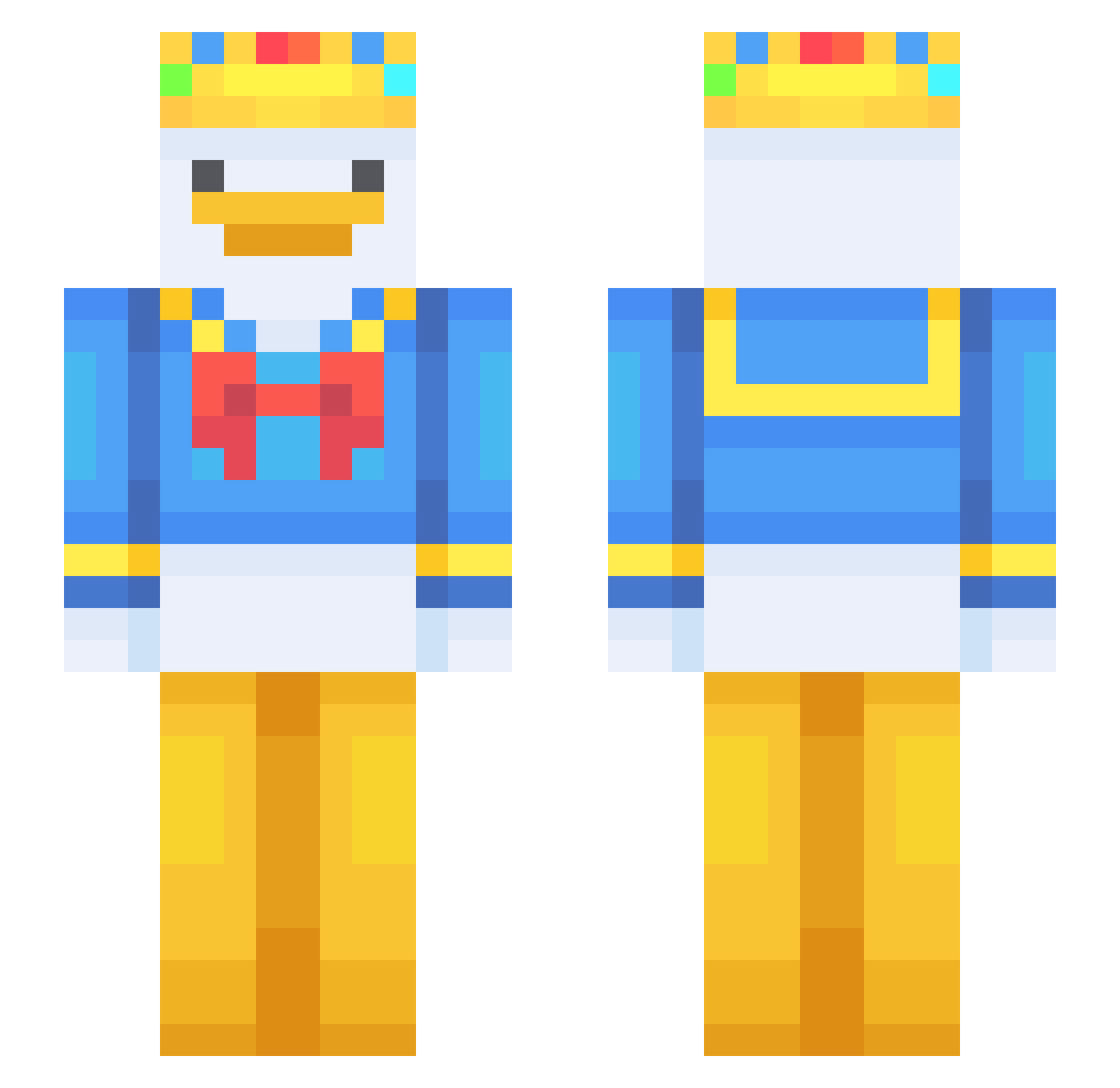 Heksia Minecraft skin, front and back view