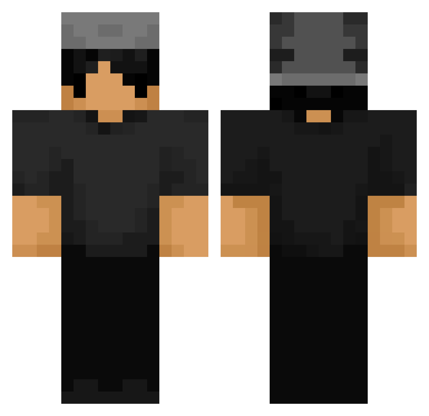 Wneaq Minecraft skin, front and back view