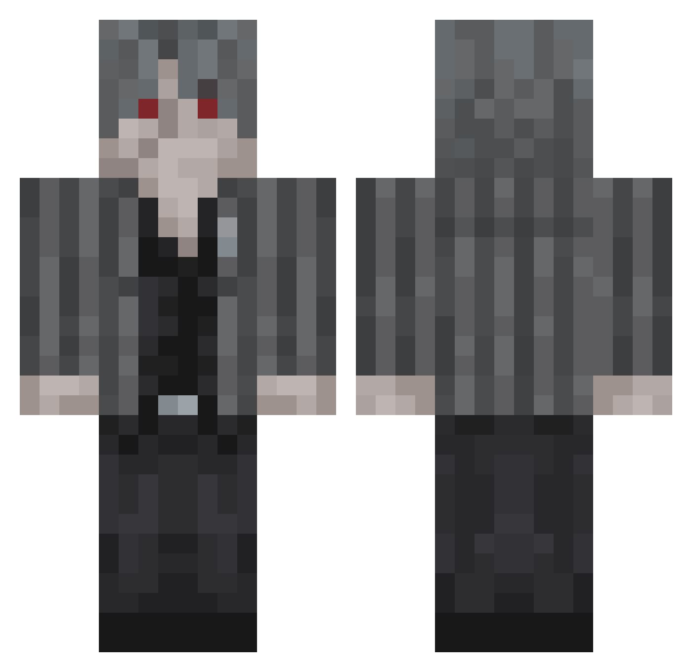 DaBandanaMan Minecraft skin, front and back view