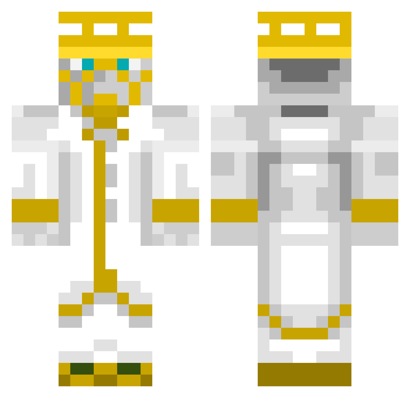 aconko Minecraft skin, front and back view