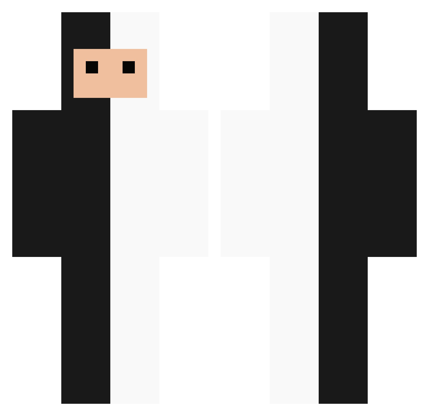 mykkx Minecraft skin, front and back view