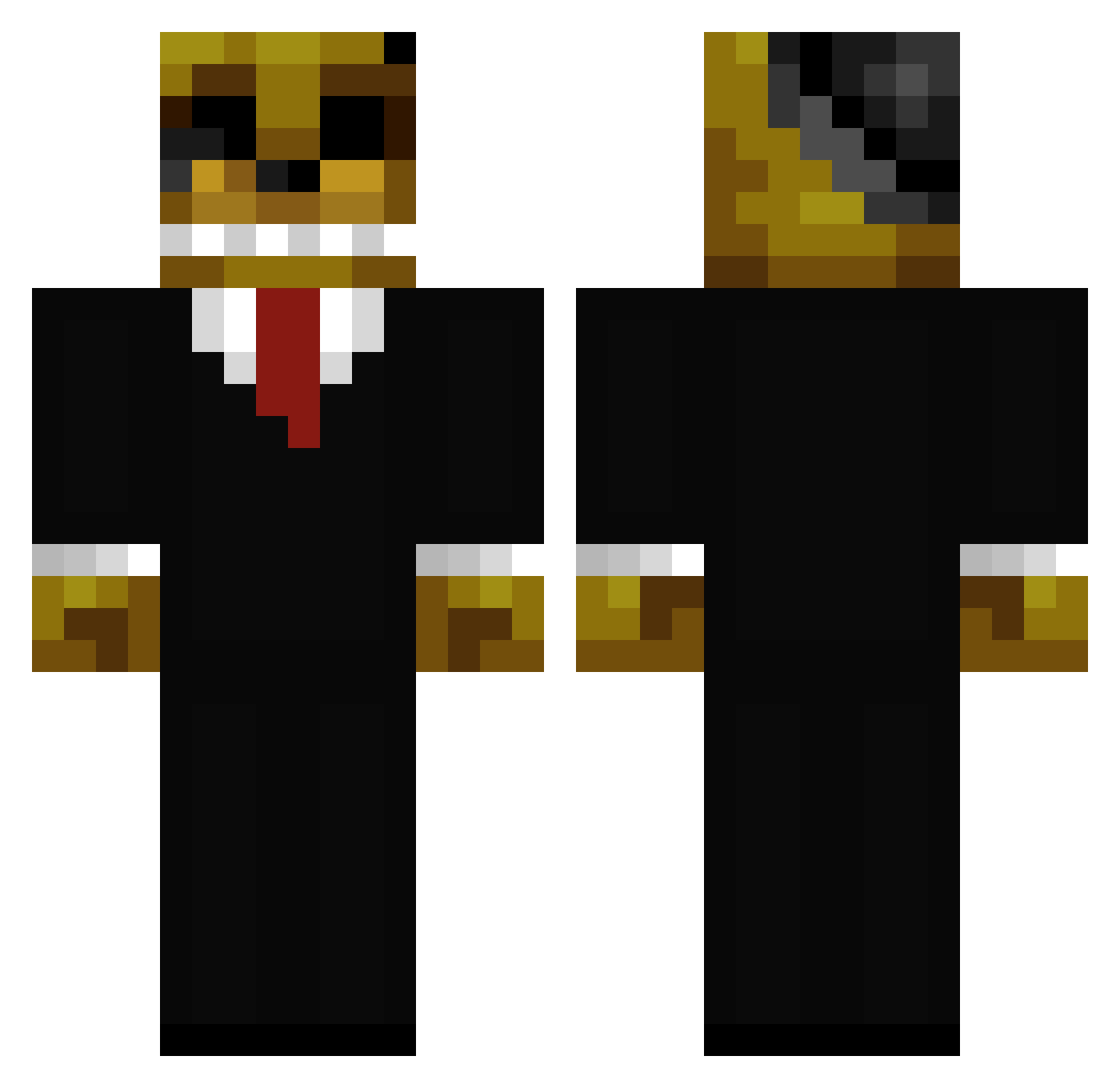 IBETHONKING Minecraft skin, front and back view