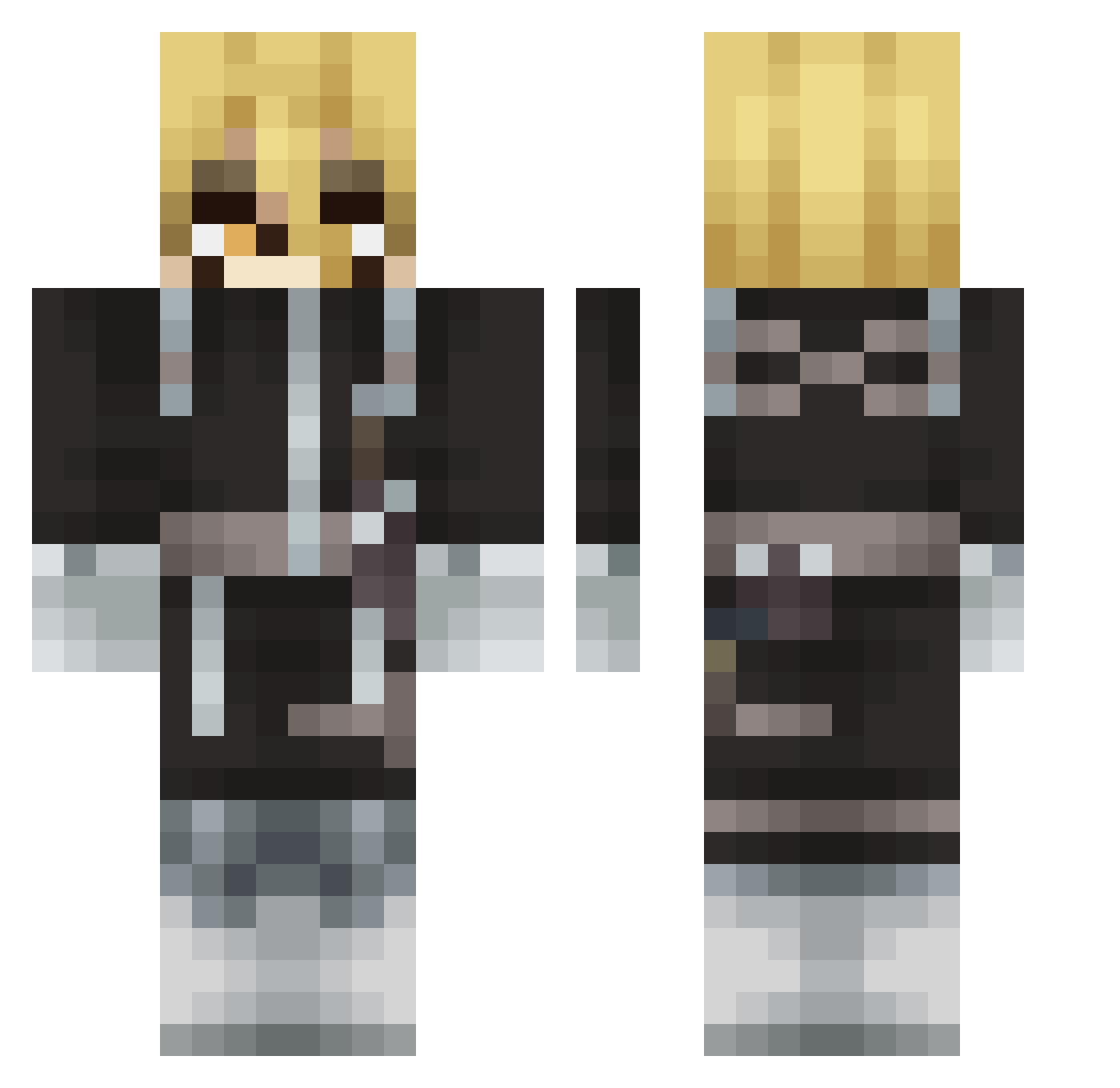 Nagi2880 Minecraft skin, front and back view
