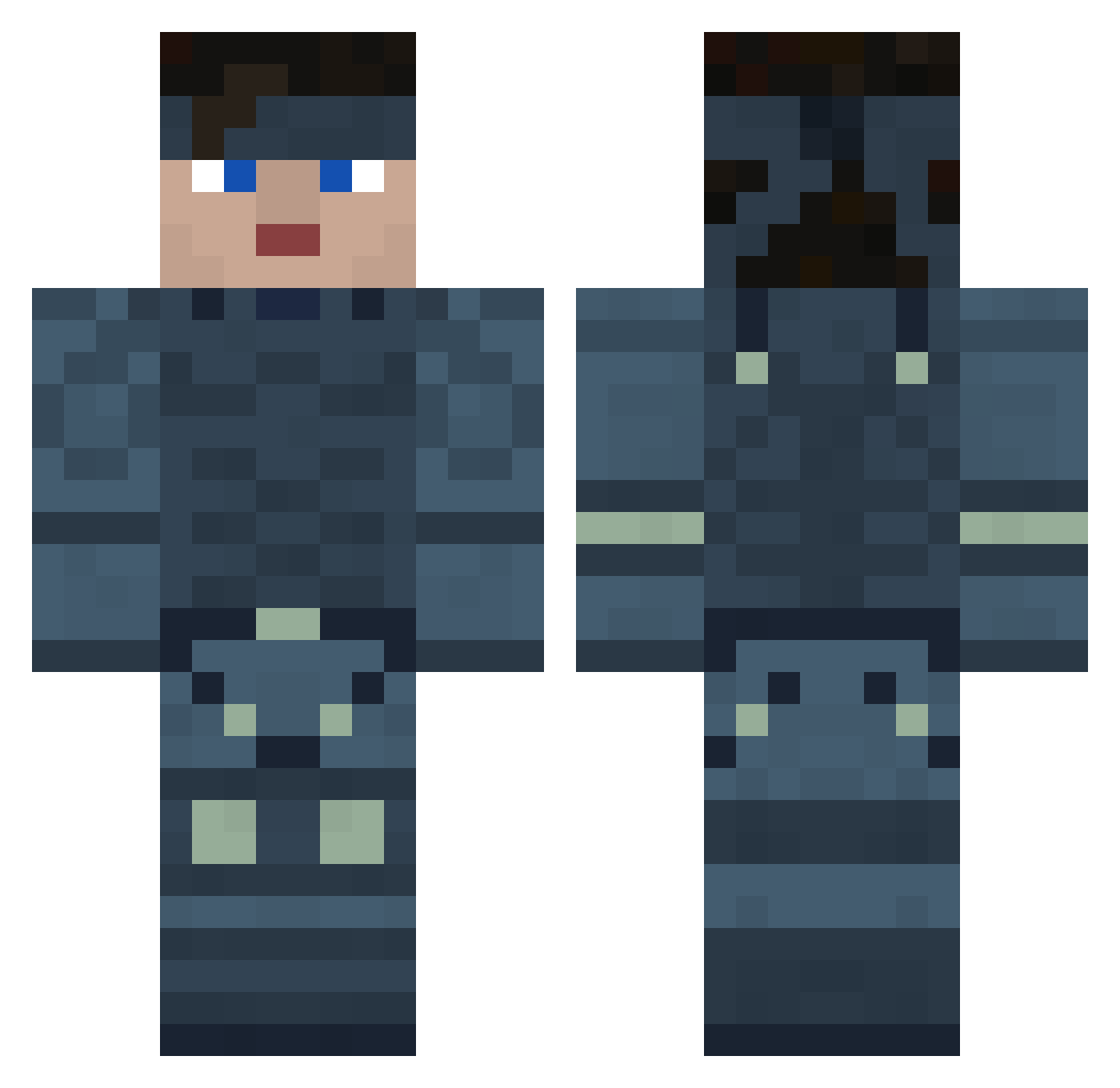Residual Minecraft skin, front and back view