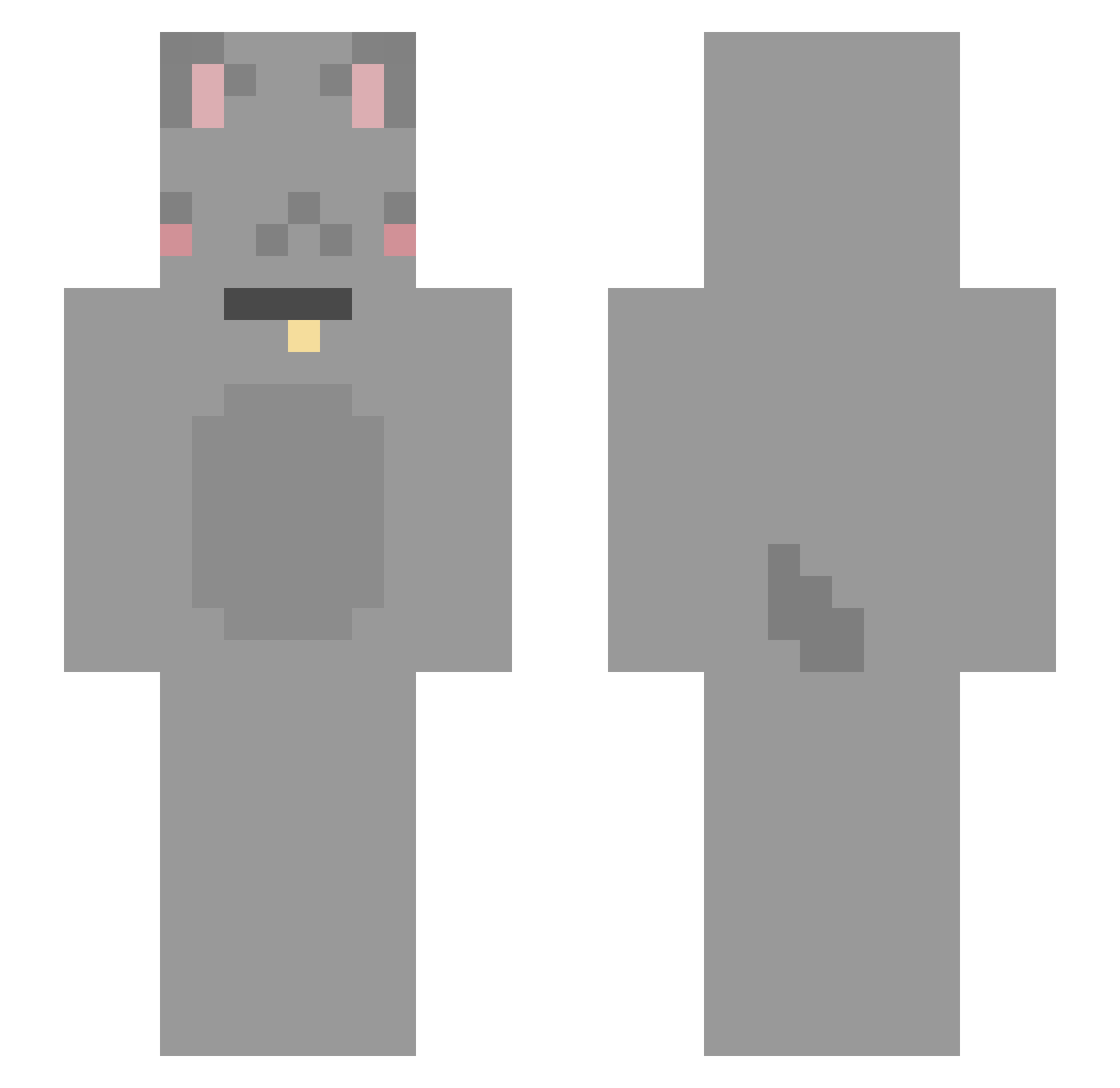 DatFex Minecraft skin, front and back view