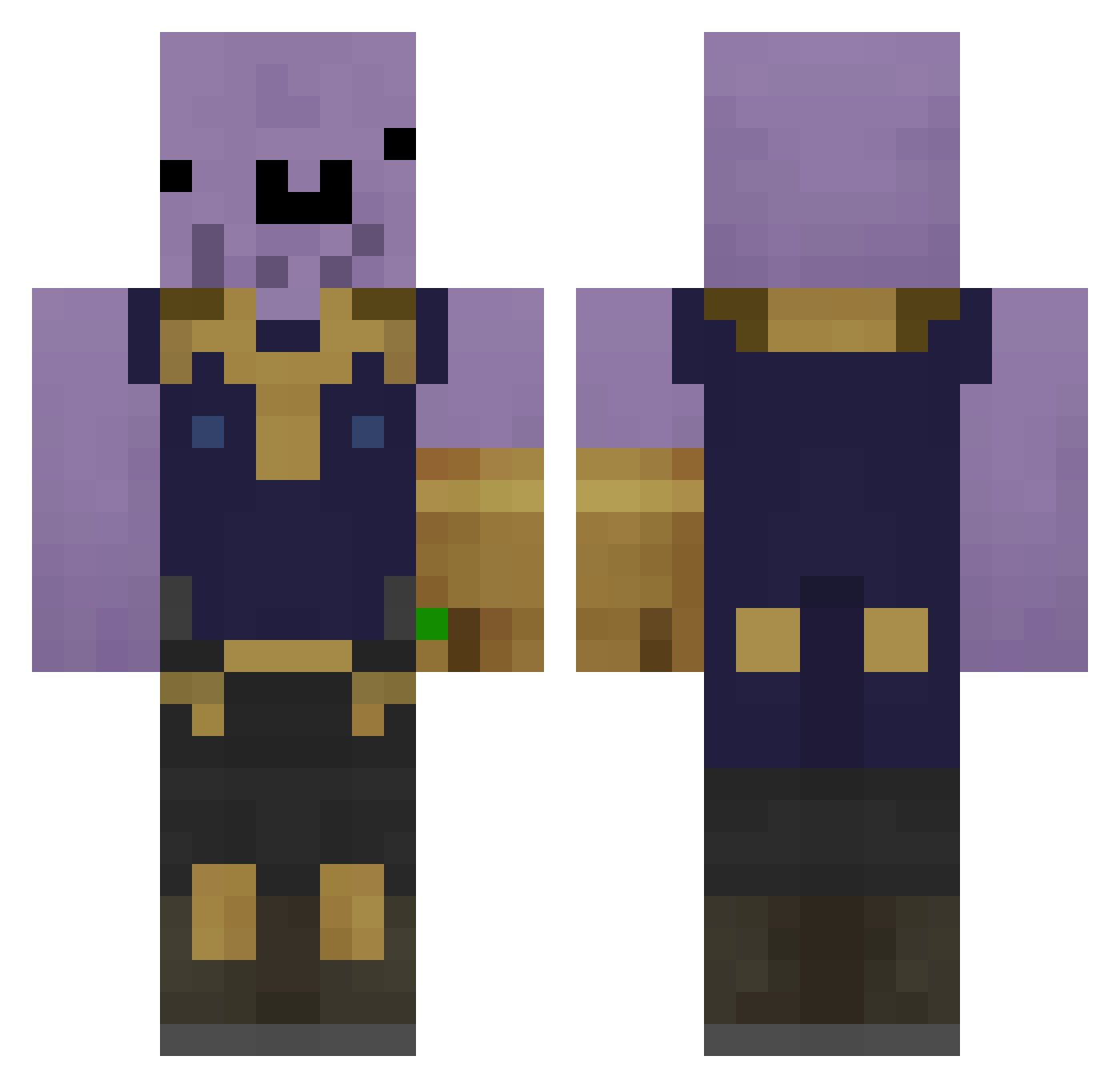Cypreus Minecraft skin, front and back view