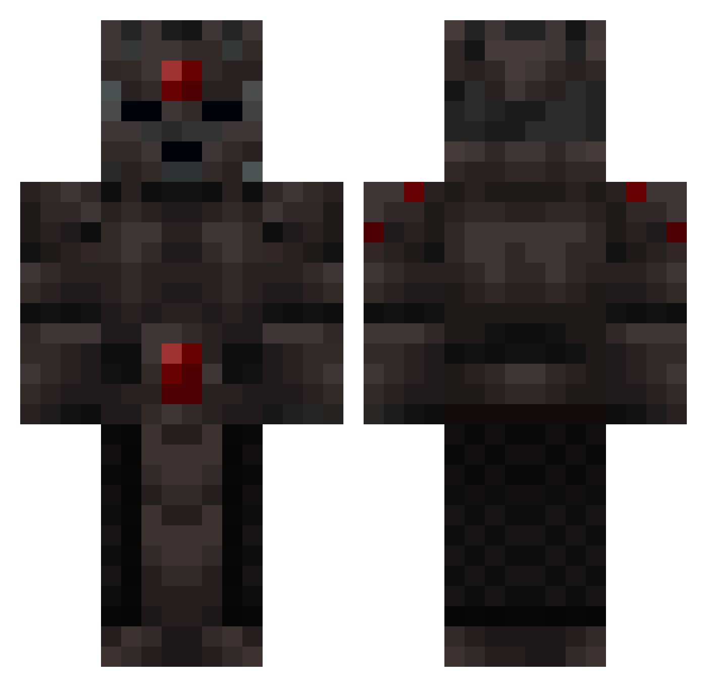 Peligralo Minecraft skin, front and back view