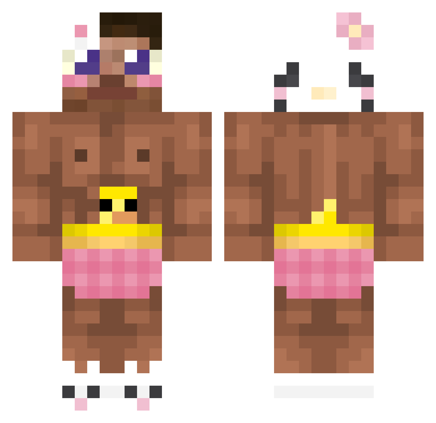 devity_ Minecraft skin, front and back view