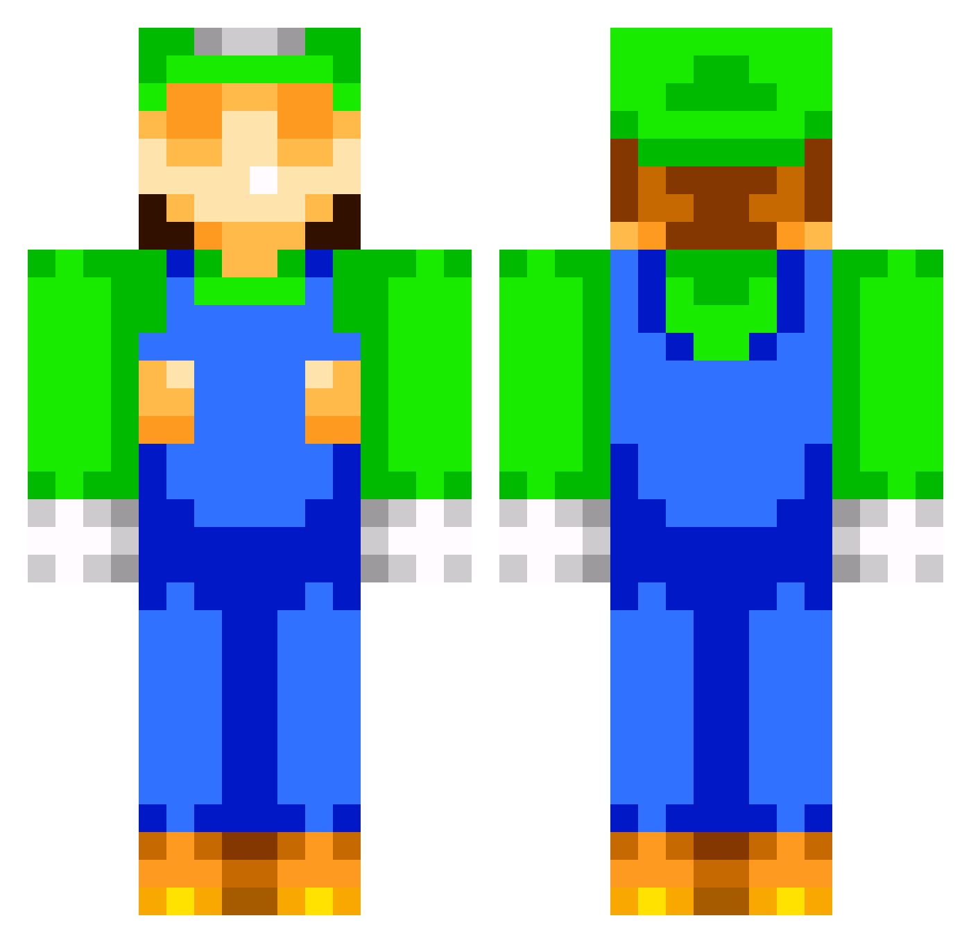 RamenKatze Minecraft skin, front and back view
