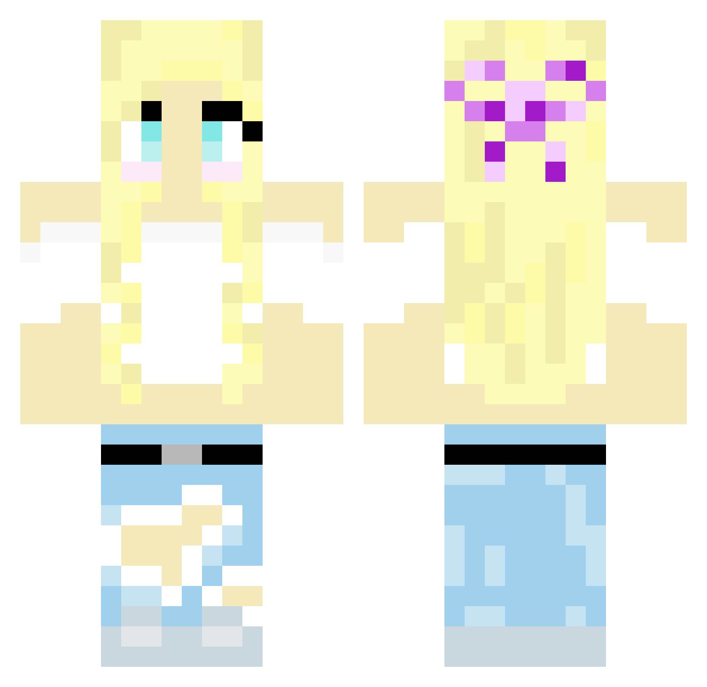 OpenFace1 Minecraft skin, front and back view