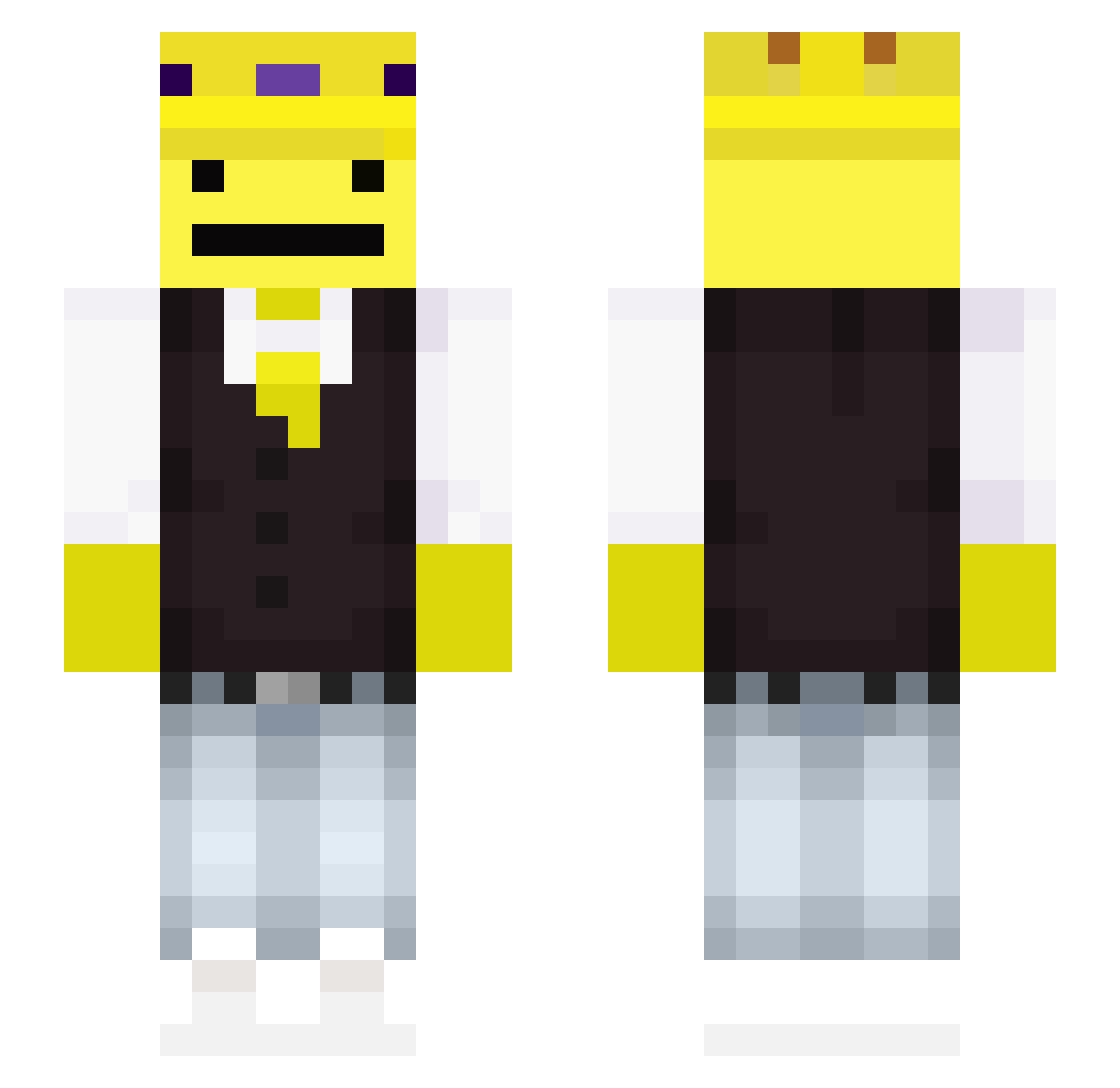 Vibroski Minecraft skin, front and back view