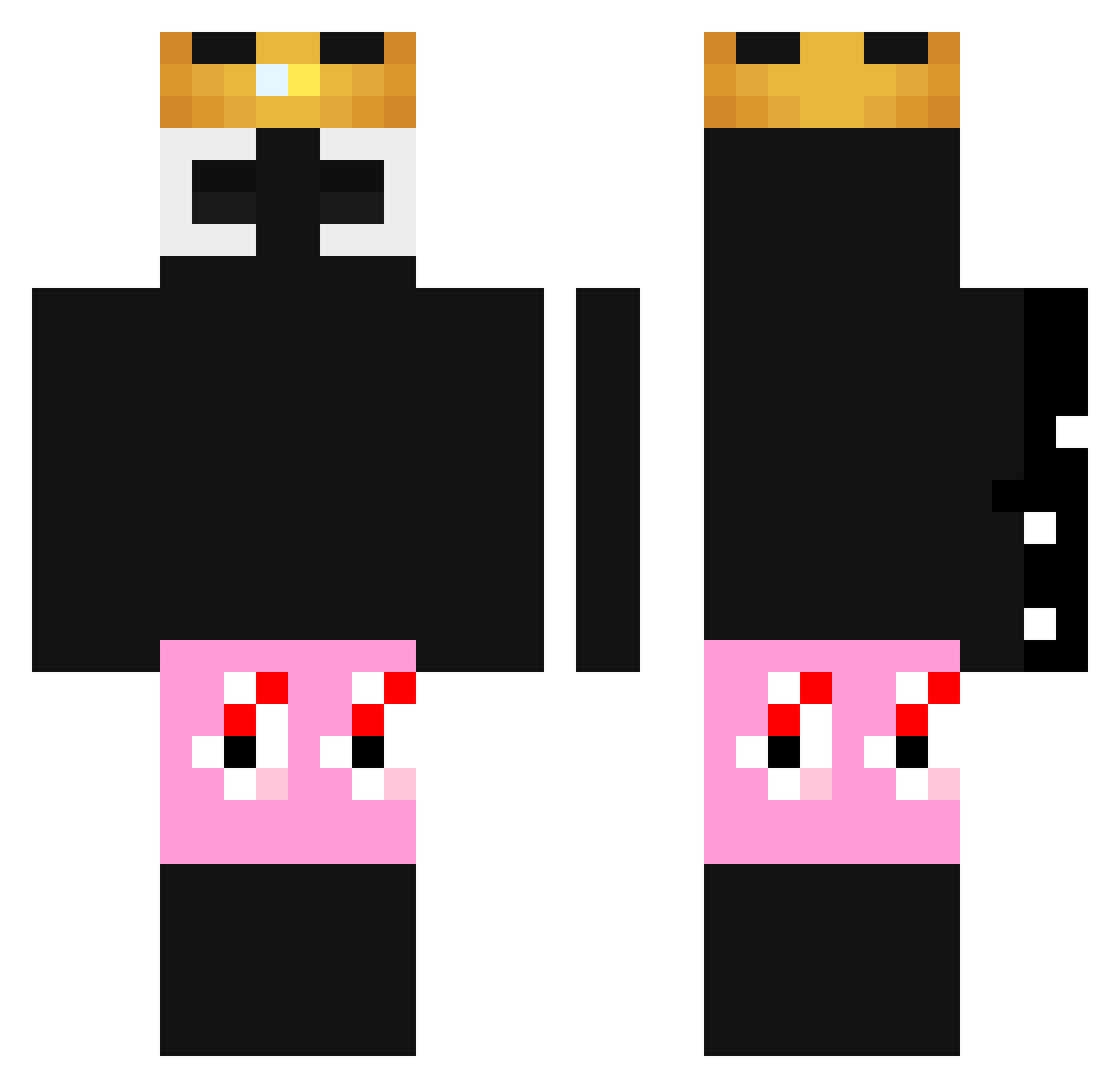 IamZyrex Minecraft skin, front and back view