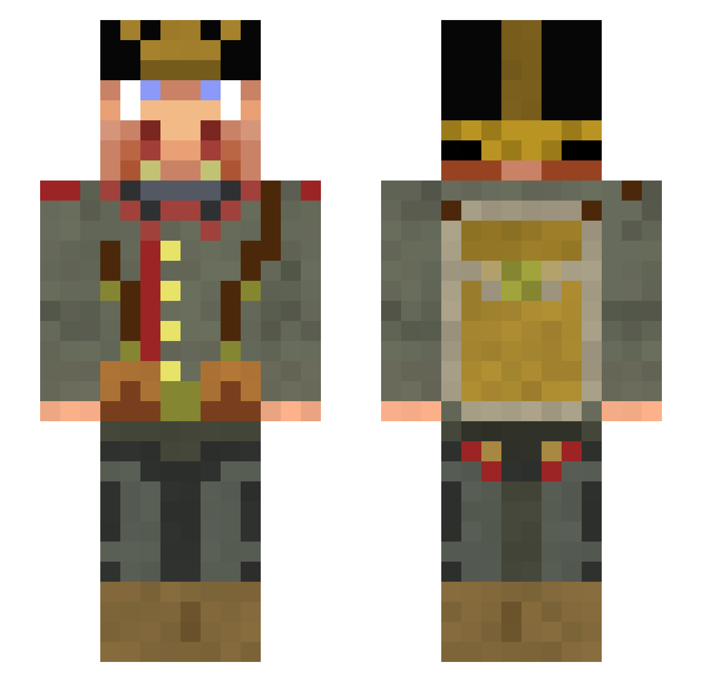 Protohog Minecraft skin, front and back view