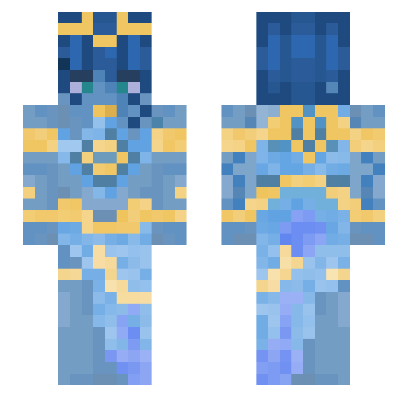 SIGNALDETONATED Minecraft skin, front and back view