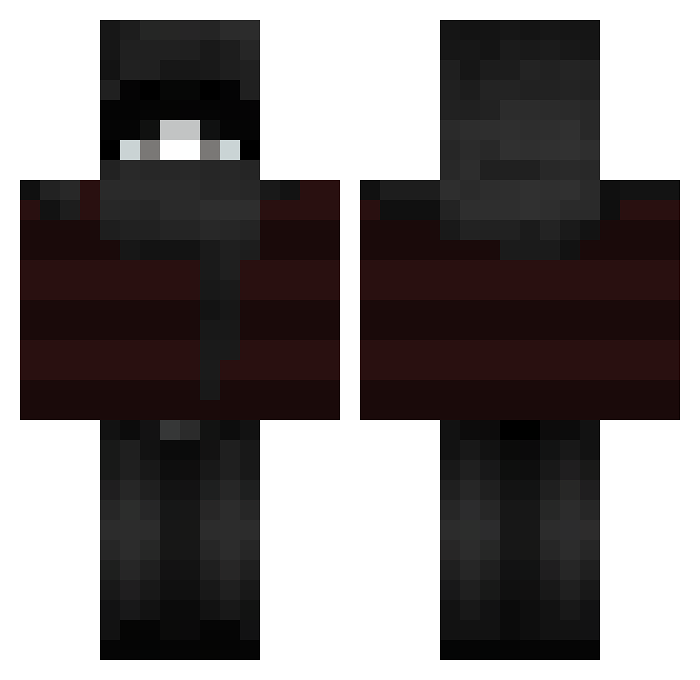 Ninjesuz Minecraft skin, front and back view