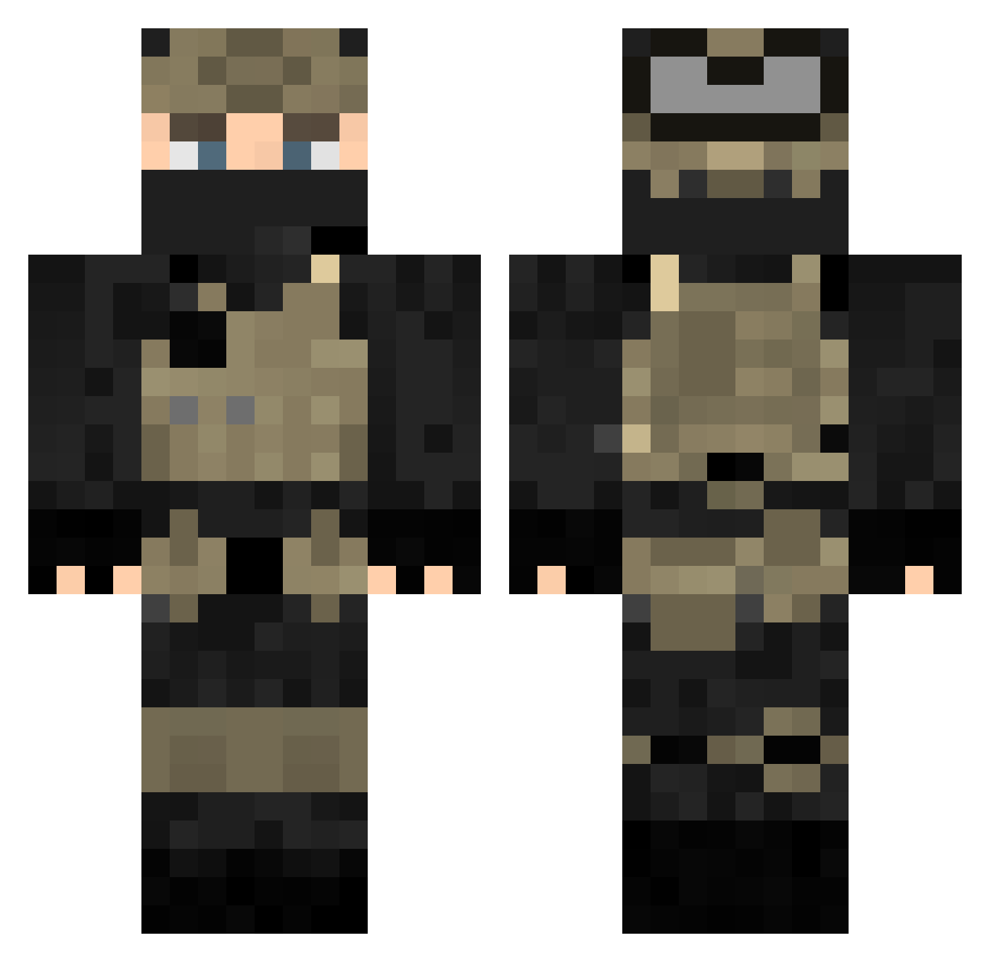 Warrior0fLight Minecraft skin, front and back view