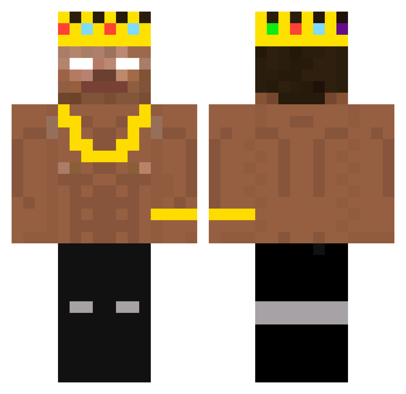 aniaml Minecraft skin, front and back view