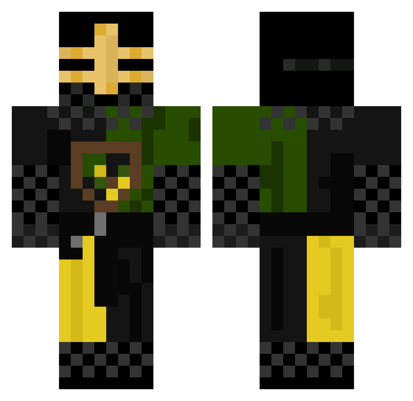 TheMandalorian10 Minecraft skin, front and back view