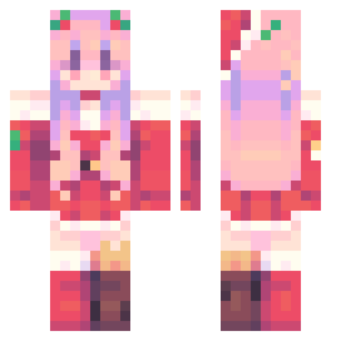 DinoJess2013 Minecraft skin, front and back view