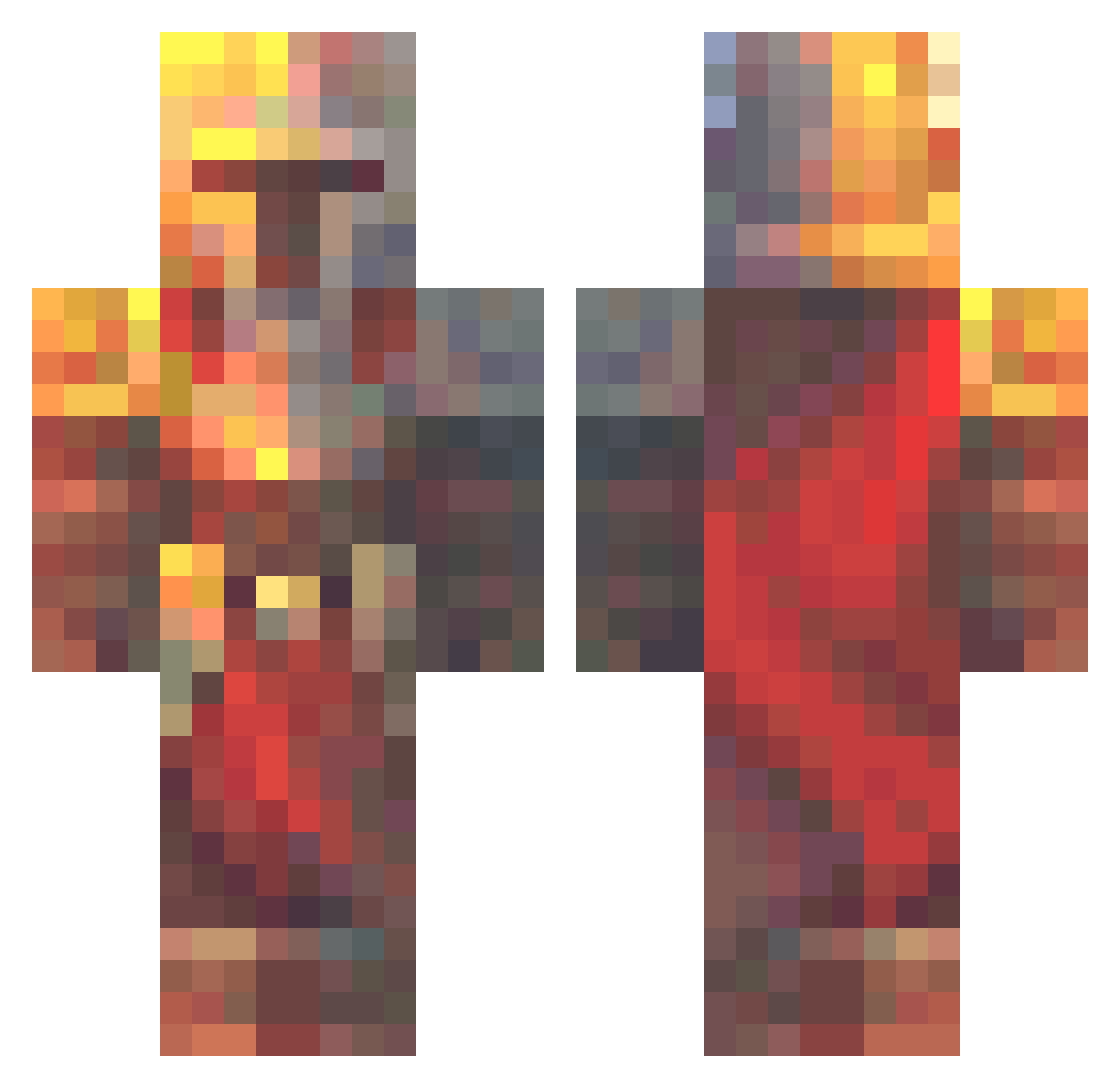 zzzimi Minecraft skin, front and back view
