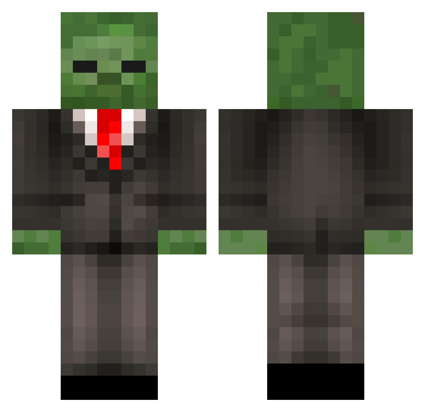DO7ER Minecraft skin, front and back view