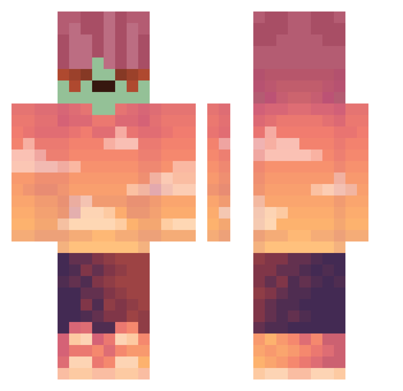 VineUs Minecraft skin, front and back view