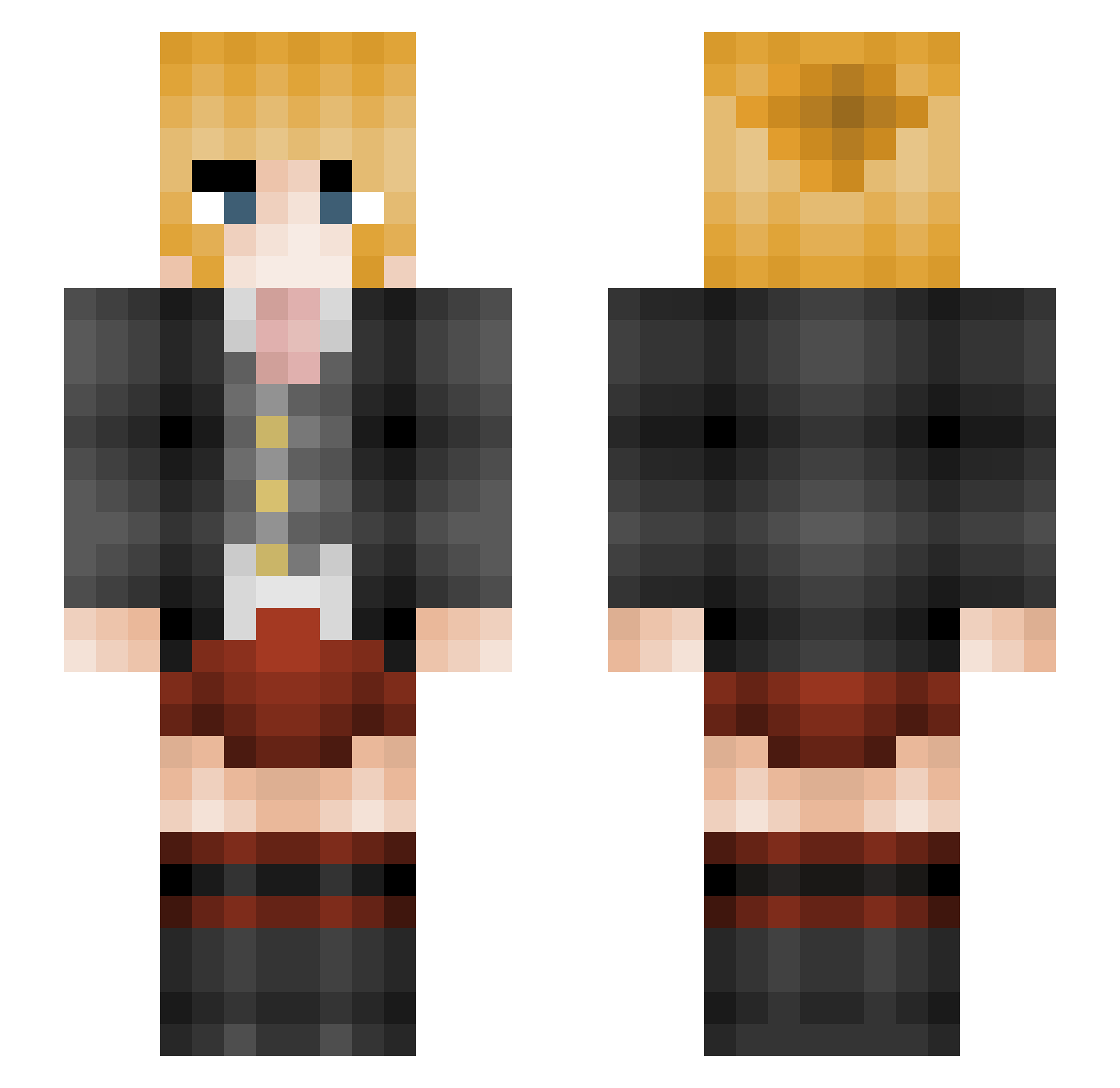 UltimaFounder Minecraft skin, front and back view