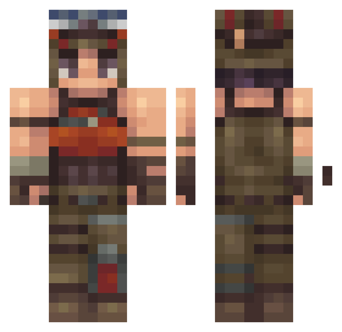 lmJay Minecraft skin, front and back view