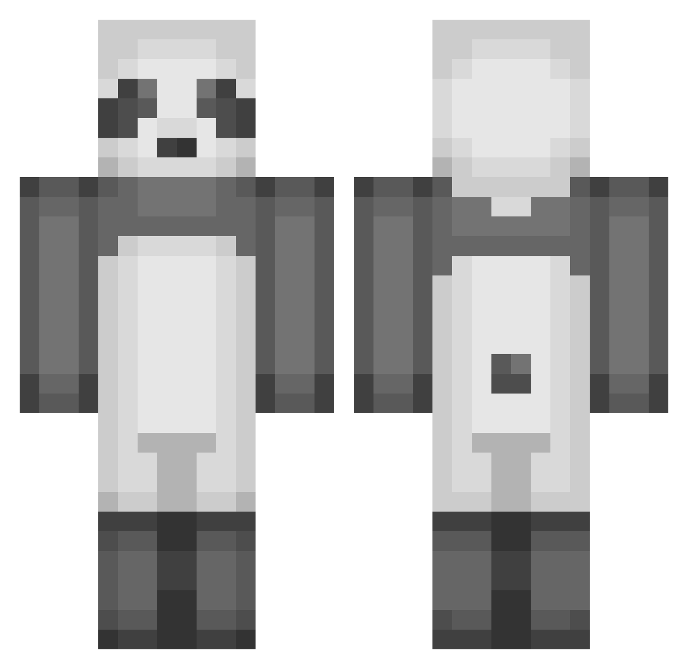 PoofiePanda Minecraft skin, front and back view