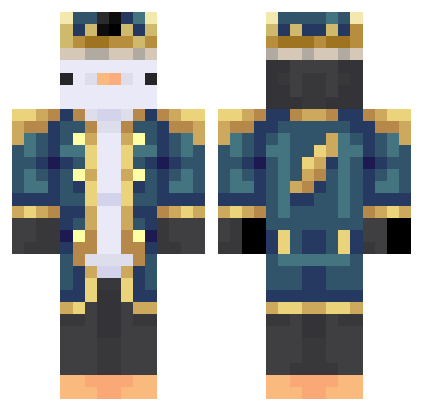 pluton1337 Minecraft skin, front and back view