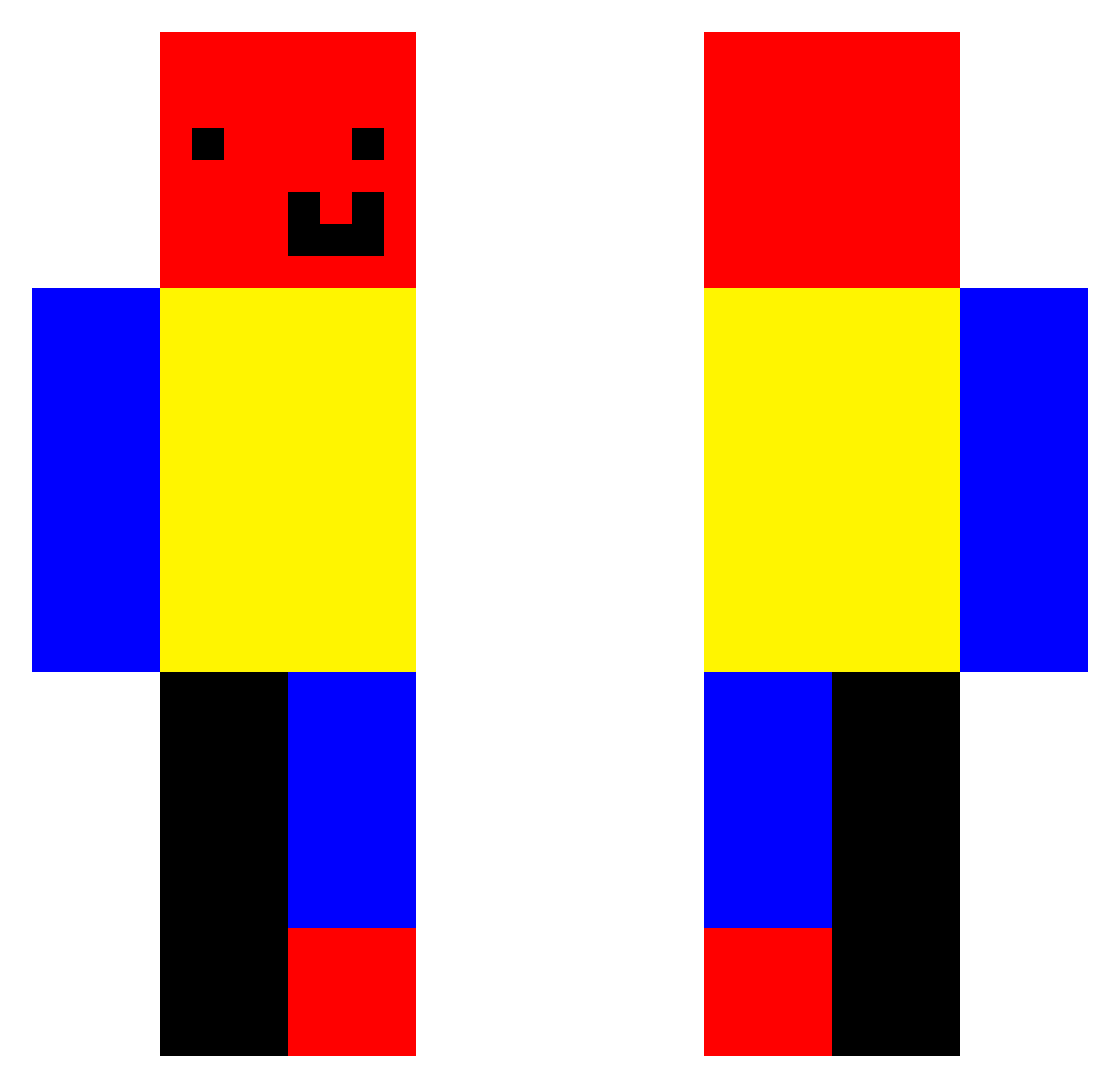 zooooooooooom Minecraft skin, front and back view