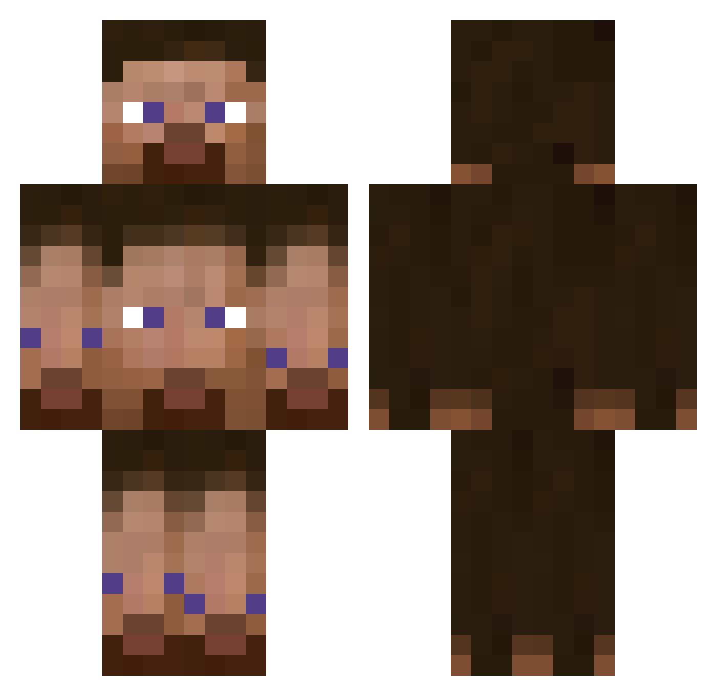 Buffy Minecraft skin, front and back view