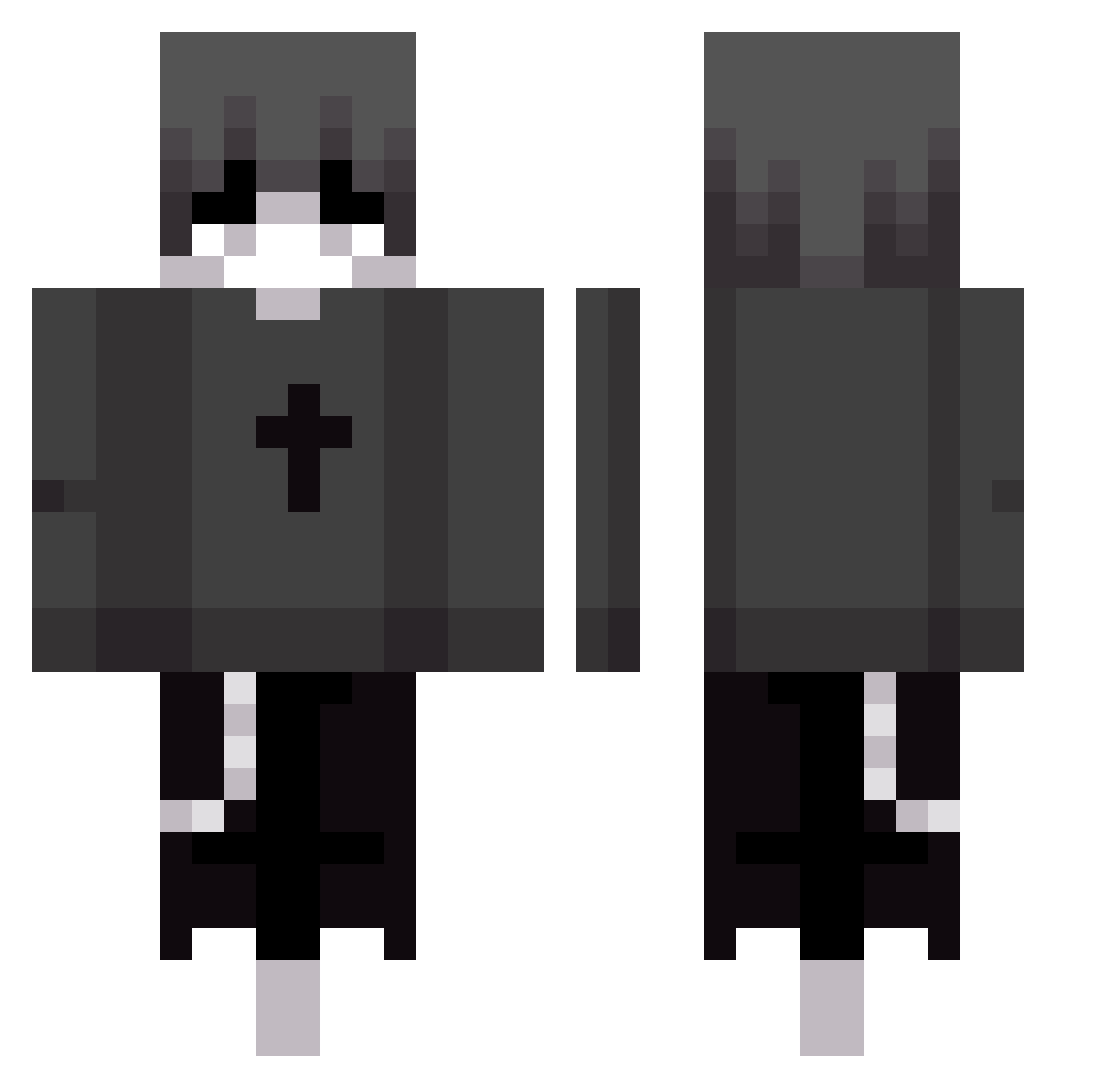 Karyix Minecraft skin, front and back view