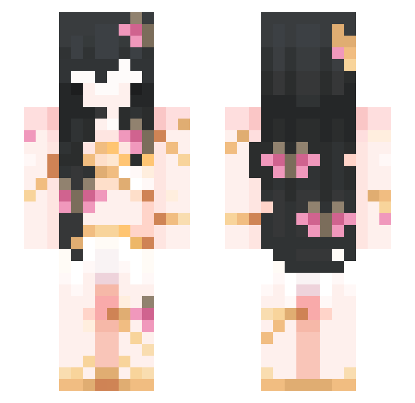Akehito Minecraft skin, front and back view