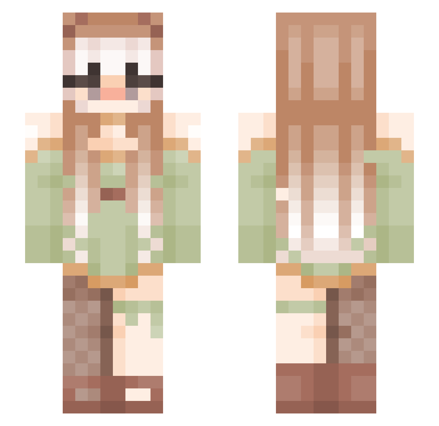 Scidge Minecraft skin, front and back view