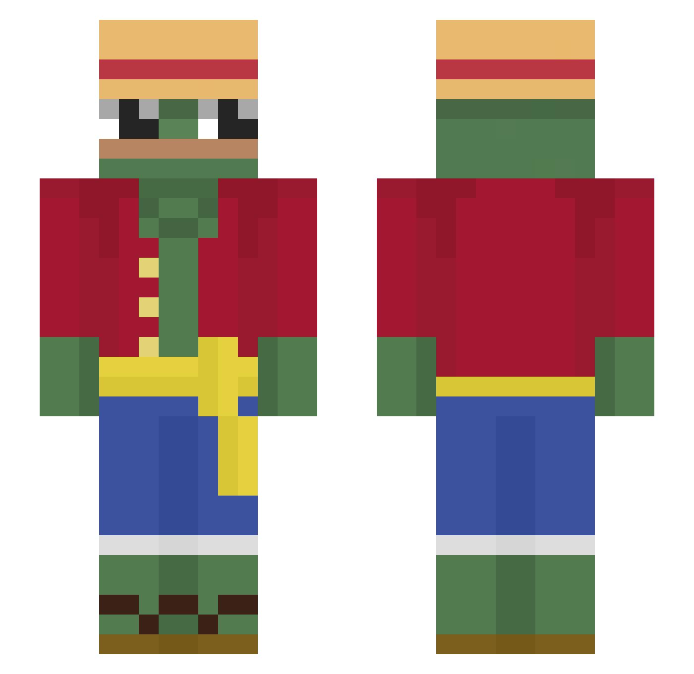 paulonija2 Minecraft skin, front and back view