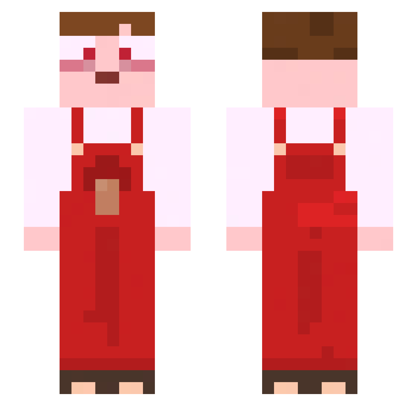 zderzenie Minecraft skin, front and back view