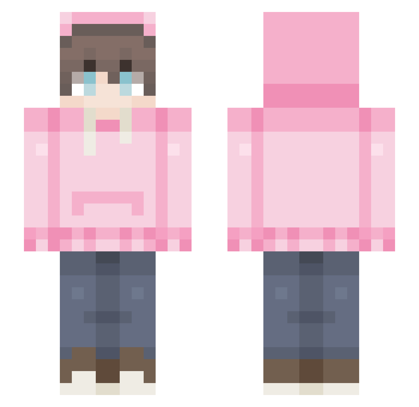Xayl Minecraft skin, front and back view