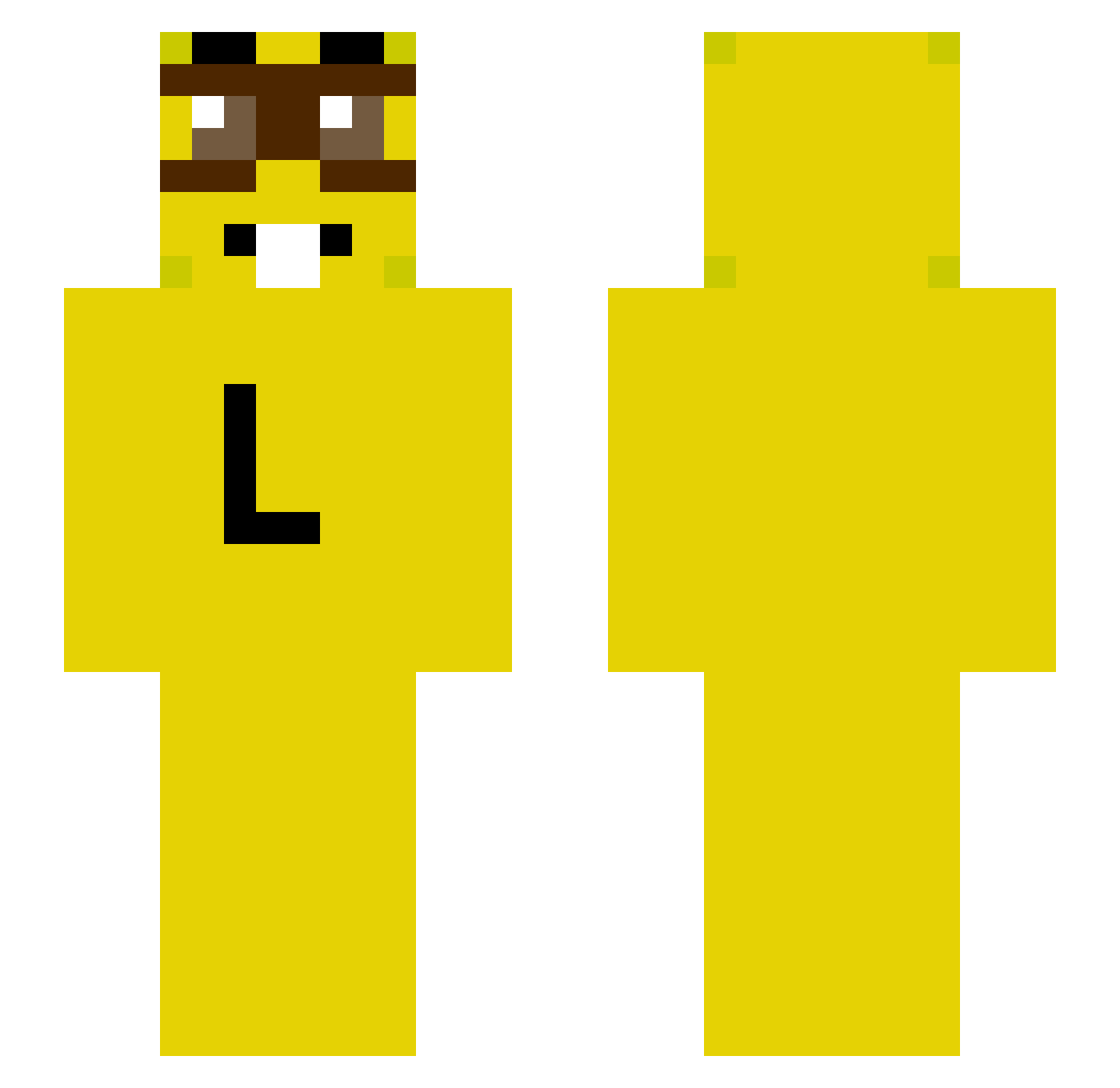 FK6 Minecraft skin, front and back view