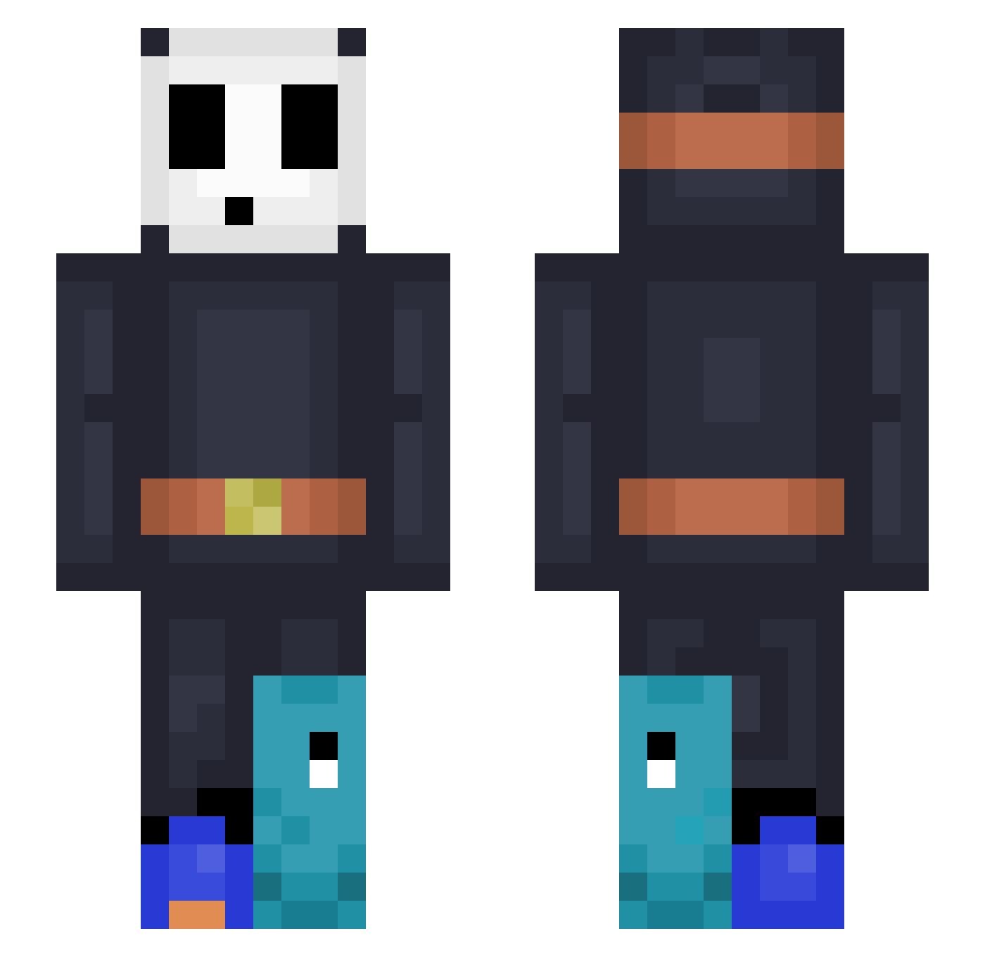 Ifxvp Minecraft skin, front and back view