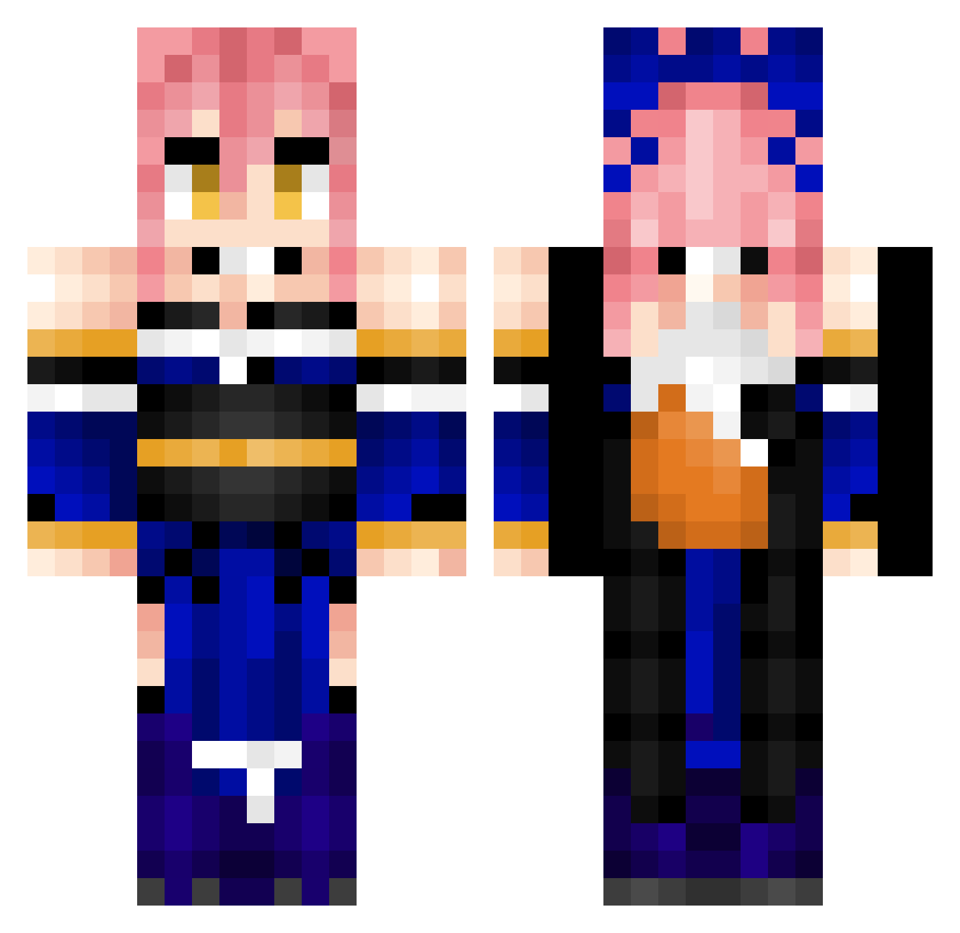 Taihenn Minecraft skin, front and back view