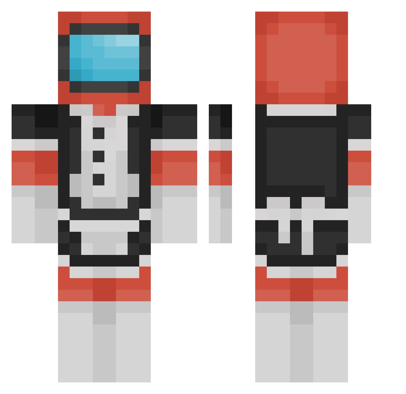 WantedBurrito Minecraft skin, front and back view