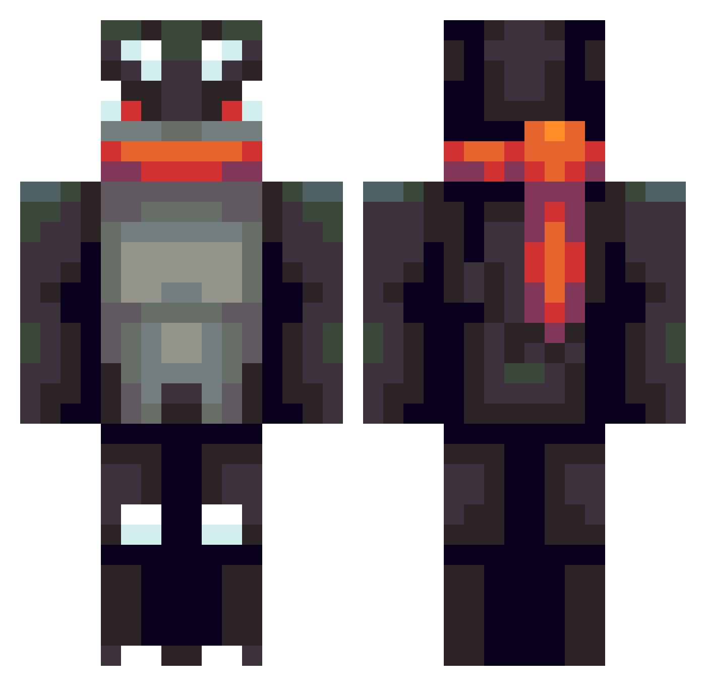 Professer_Duck_1 Minecraft skin, front and back view