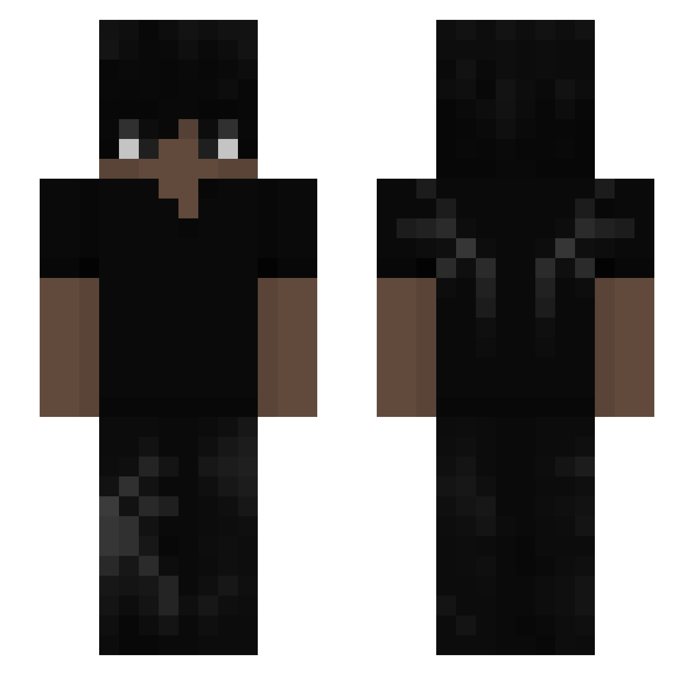 sharpeh Minecraft skin, front and back view